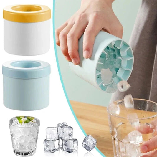 Molde de silicona para cubitos de hielo – Hielera redonda portátil para cócteles, whisky y bebidas