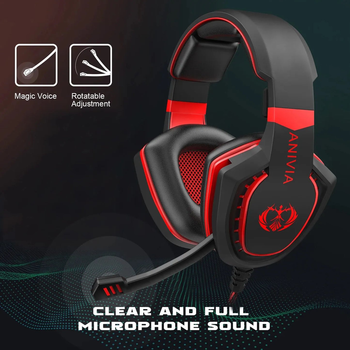 Gaming Headphones Noise Isolating Headphones with Microphone Volume Control Bass Surround Sound Gaming Headphones for PC PS4 PS5 XBOX