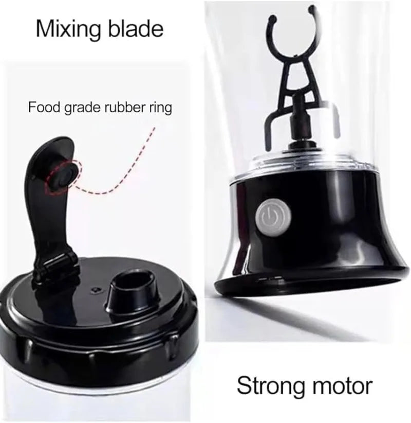 Taza coctelera eléctrica portátil – Botella autoagitadora para café, proteínas y batidos