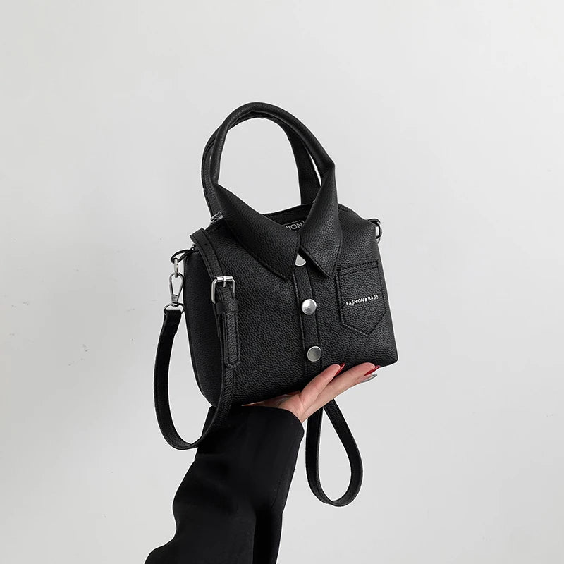 Bolso de hombro cuadrado con diseño camisa – Cartera casual y original