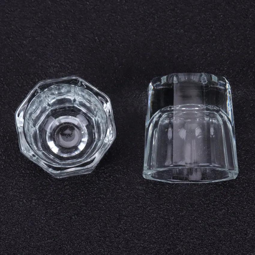 Taza para decoración de uñas de cristal para líquidos y polvos acrílicos
