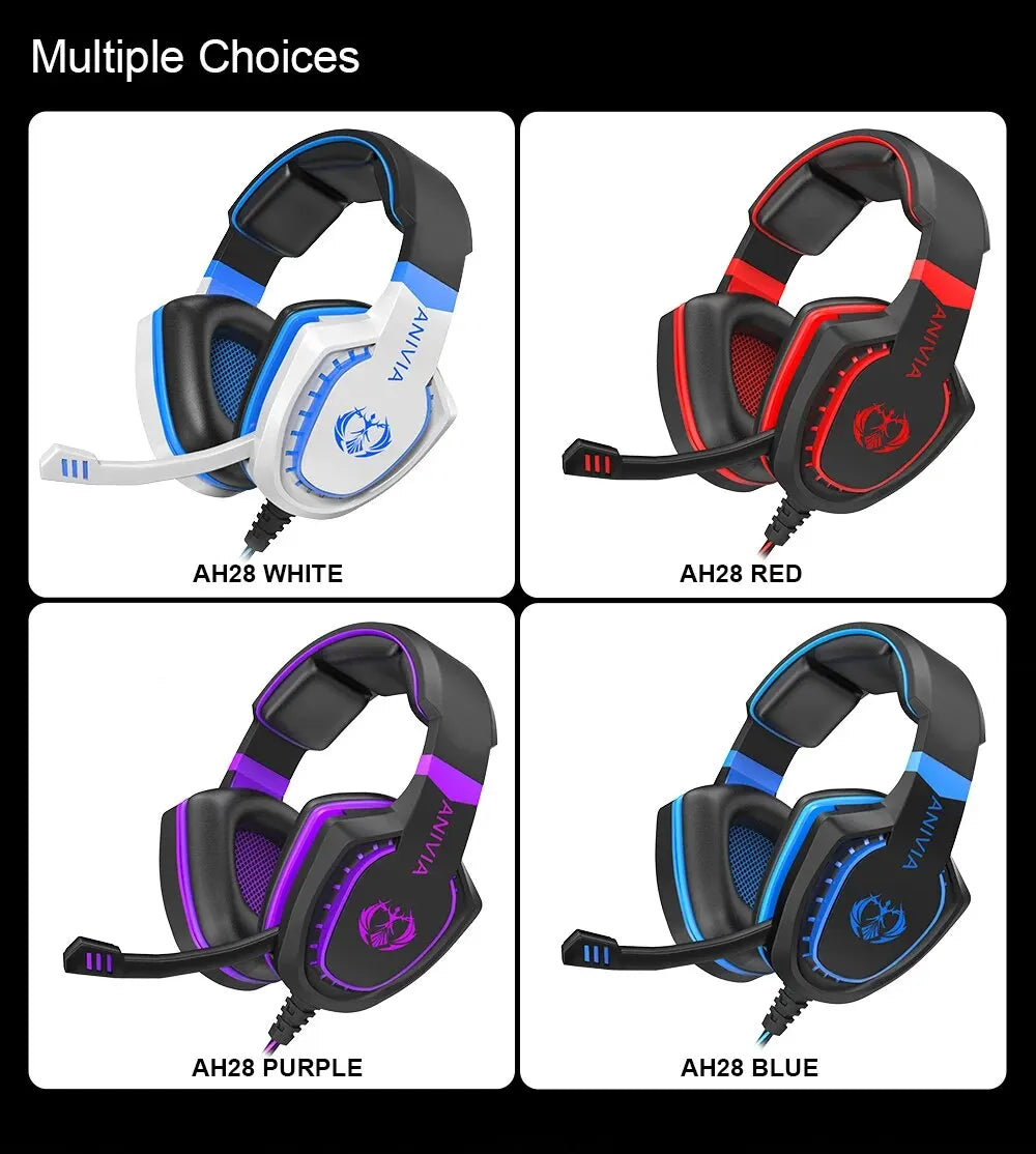 Gaming Headphones Noise Isolating Headphones with Microphone Volume Control Bass Surround Sound Gaming Headphones for PC PS4 PS5 XBOX