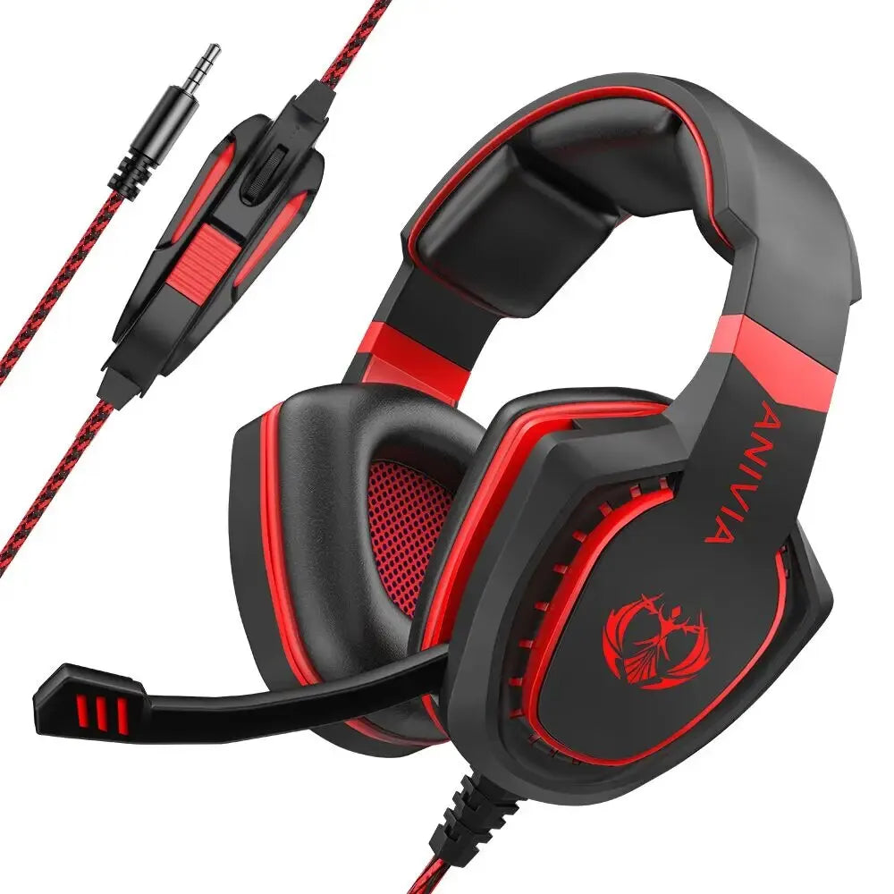 Auriculares para videojuegos con aislamiento de ruido, audífonos con micrófono, Control de volumen, Sonido Envolvente de graves, videojuegos para PC, PS4, PS5, XBOX