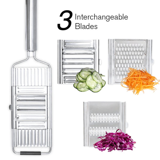 Portable Manual Vegetable Cutter – Multi-Purpose Stainless Steel Grater with Ergonomic Handle