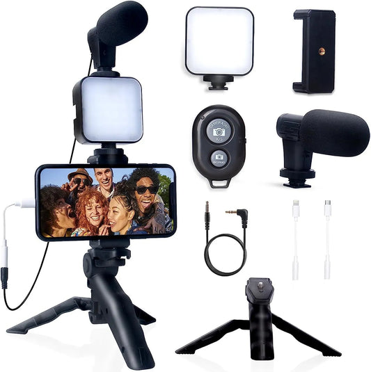 Mobile Phone Kit with Tripod Mini Microphone Live Broadcast